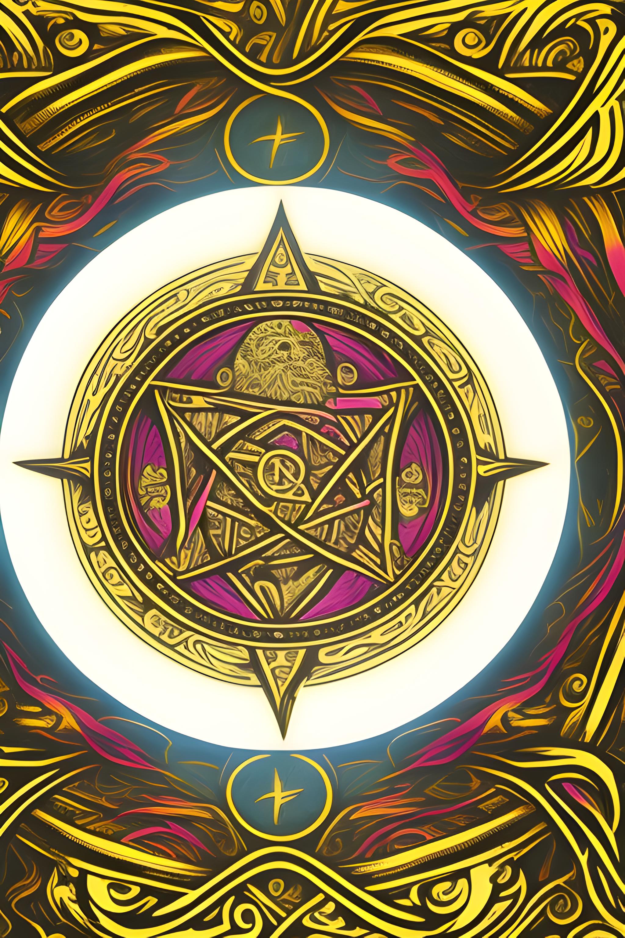 Piękny symbol Wicca okrągły symbol ze srebra rodowanego  na tapetę telefonu w dużej rozdzielczości 2160p